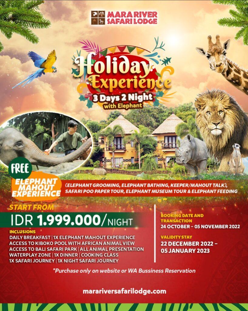 Holiday experience with the elephant only in Mara River Bali Safari Hotel