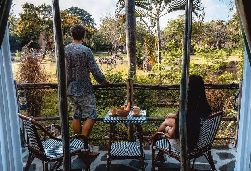 Experience animal encounter from your balcony Mara River Safari Lodge